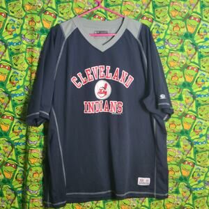 MLB Cleveland Indians Baseball Genuine Merchandise Polyester T Shirt Men's 2XL